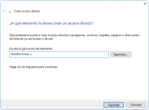 Acceso directo para apagar Windows