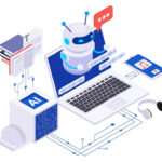 Impedir que tu contenido ayude a entrenar la IA Ilustración de robot con Inteligencia Artificial